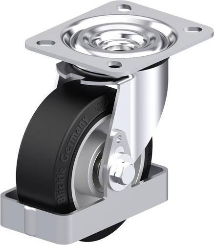 Blickle L-ALEV 100K-FS Stahlblech-Lenkrolle in Schwarz und Grau mit 100 mm Rad-Durchmesser und 200 kg Tragfähigkeit - Bild 1