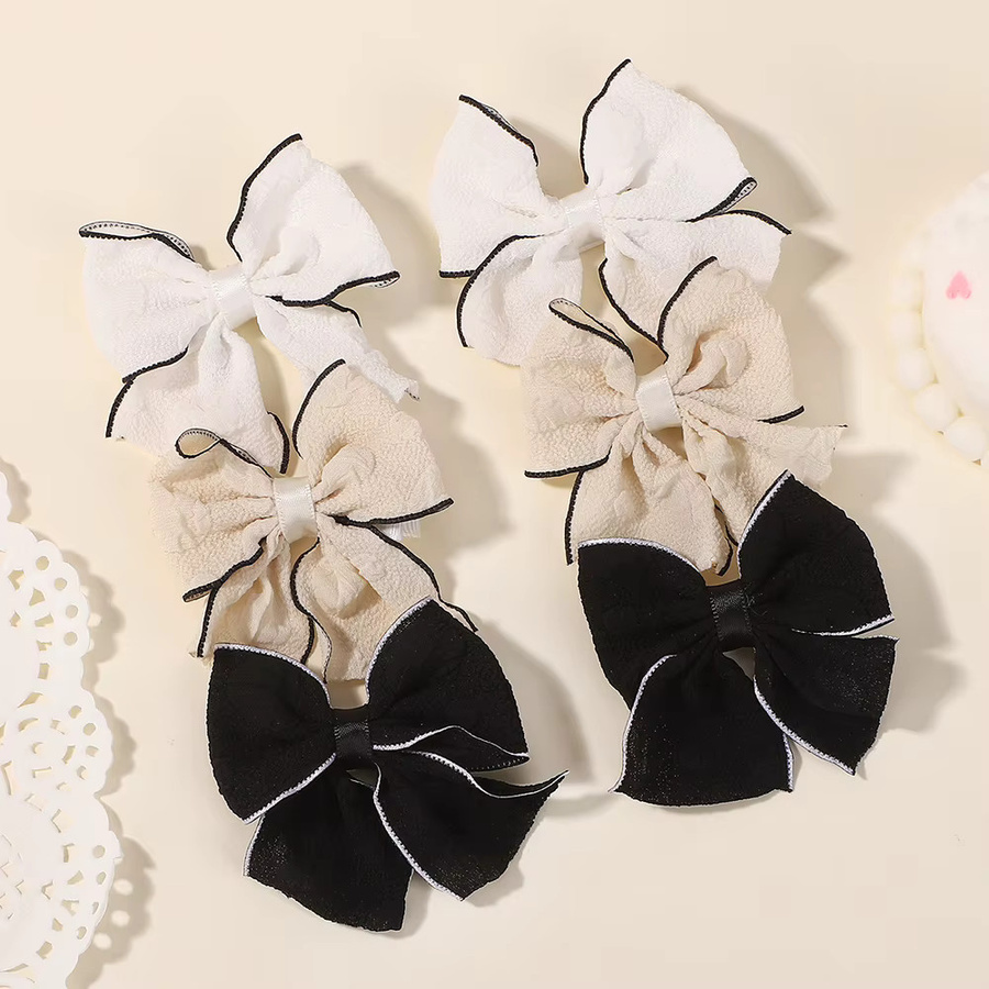 LOVEKIKI Haarspangen, Schleifen, Cremeweiß und Schwarz, Kinder - Bild 2