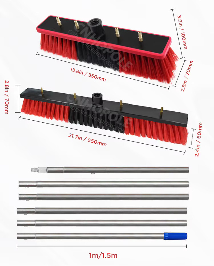 CNHOPOLE Photovoltaik-Panel-Reinigungswerkzeug mit Teleskopstange zur Reinigung von Solarpanels, Fenstern, Glas und Booten - Bild 2