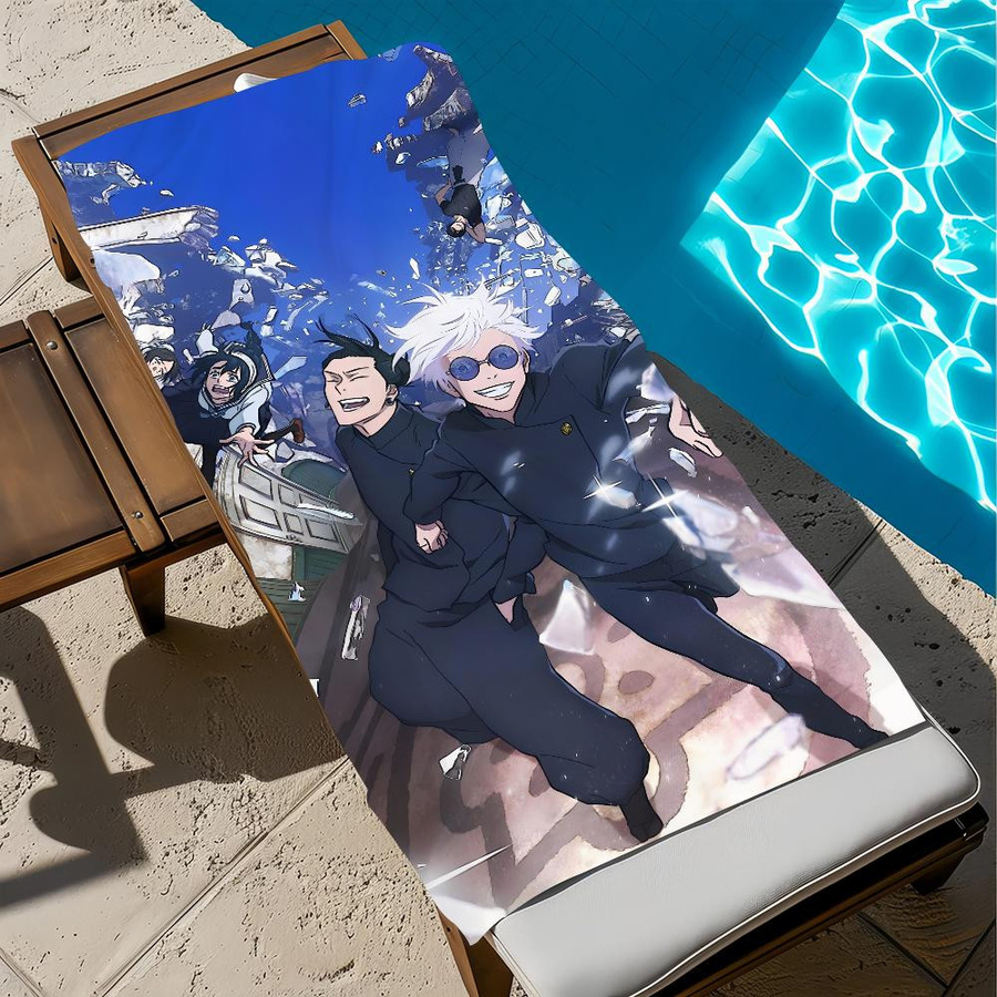 Dalangpa Jujutsu Kaisen Gojo Strandtuch, schnelltrocknend und weich, multicolor, B: 40 cm, H: 60 cm - Bild 2