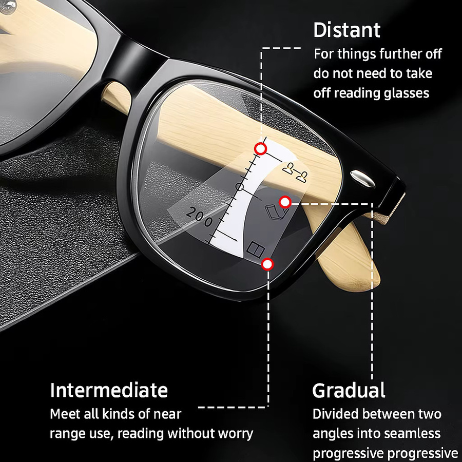 Holz Brille, quadratisch, Vollrand, Unisex, schwarz - Bild 2