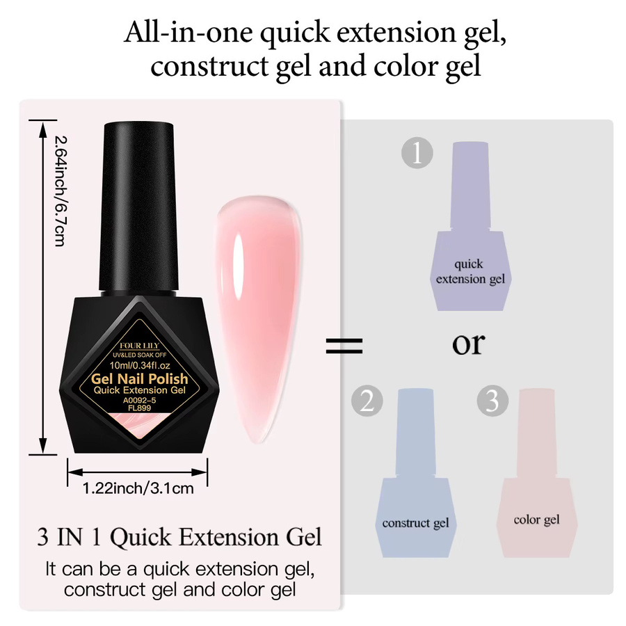 Four Lily Nagelgel, Nude Rosa, Glänzend, 10 ml - Bild 6