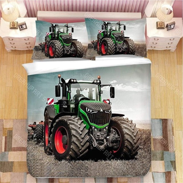Lodestar Bettwäsche-Set mit Traktor-Motiv für Kinder, Grün, B/H: 140 x 200 cm - Bild 1