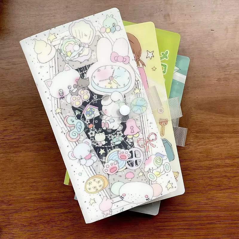 YIYUEQIANLI Kawaii Tierordner und Scrapbooking Set in Mehrfarbig mit Aufklebern und Aufbewahrungsmaterial aus Kunststoff - Bild 1