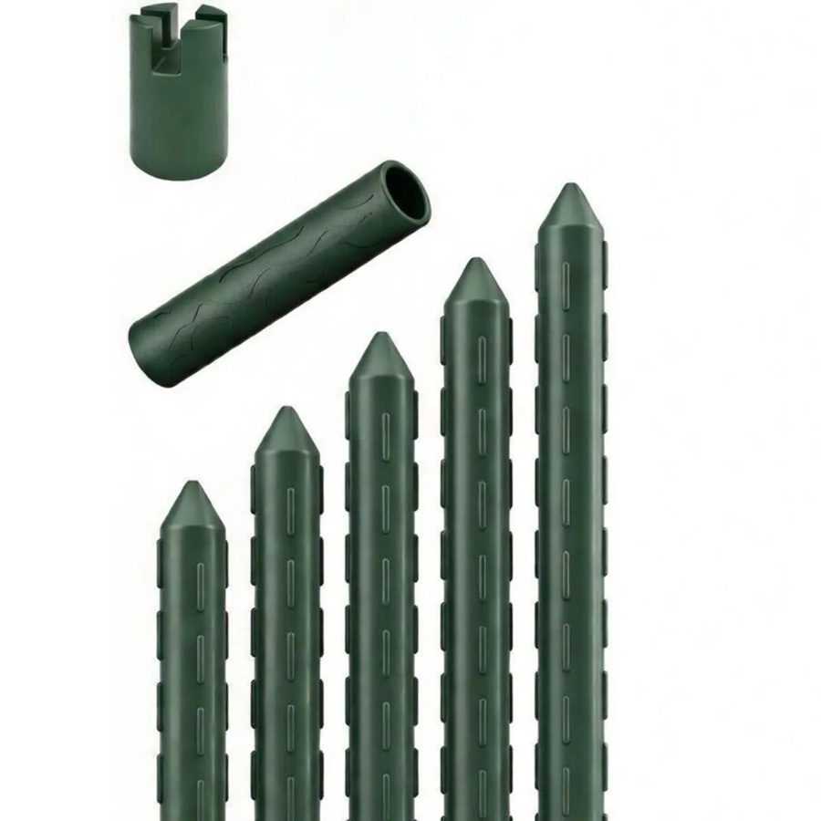 TTL GARDEN Rankstäbe 5er Set Grün, Kunststoffbeschichteter Stahlkern als Rankhilfe für Garten und Gewächshaus, Höhe: 240 cm - Bild 2