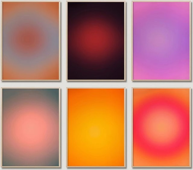 Aura Farbverlauf Wand Kunstdruck als Affirmation Poster auf Leinwand in Portrait-Format - Bild 1