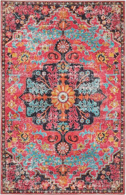 BC-Warm Home Boho Bereichsteppich mit floralem Vintage-Design, rutschfest und waschbar, Multicolour, B/T: 60 x 40 cm - Bild 1