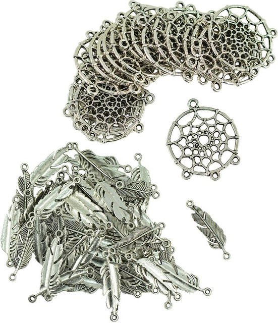 Anhänger Traumfänger-Charm, antik silber, Vintage, Unisex - Bild 1