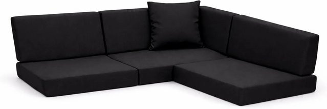 Setgarden Palettenkissen 8er Set für Outdoor Sitzkissen und Rückenkissen Schwarz, Sitzkissen B: 120 cm, T: 50 cm, H: 10 cm und Rückenkissen B: 120 cm, T: 40 cm, H: 10 cm - Bild 1