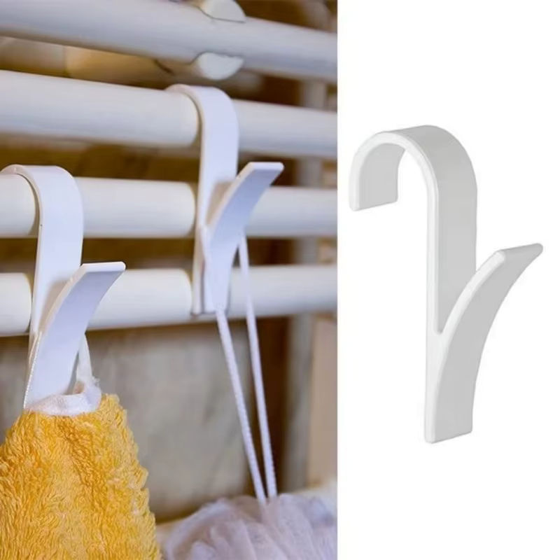 Wandmontierter Handtuchhalter und Mantelhalter aus Kunststoff in Weiß - Bild 2