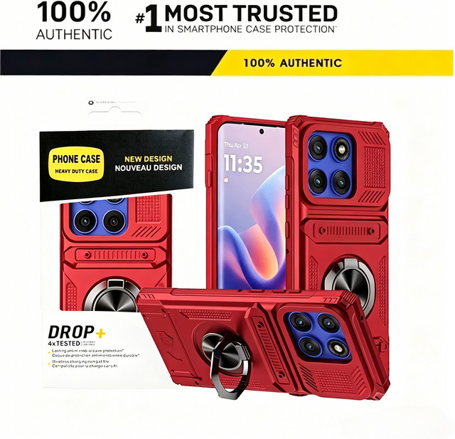 OTT-BOX Armor Case Magnetische Ringhalterung Stoßfeste Hülle für Motorola Moto G Play Power Stylus 2025 2026 Edge 60S 50 Pro Fusion Android in Schwarz oder Blau - Bild 1