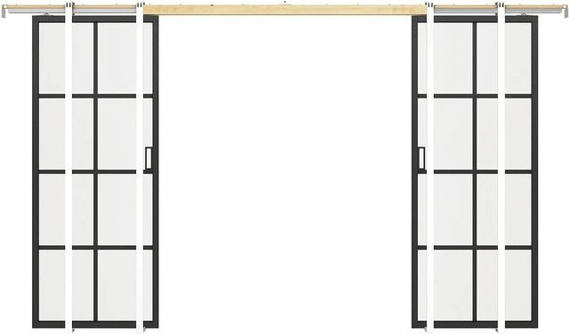 Vente-unique Schiebetür Wilden in Schwarz mit Glas, Breite: 83 cm - Bild 1