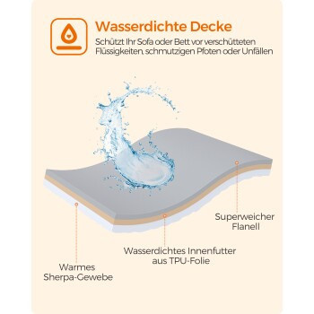 FEANDREA Wasserdichte Hundedecke mit Sherpa Fleece in Grau, Größe XL - Bild 3