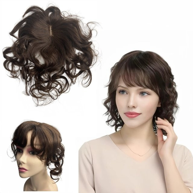 Anemone Echthaar-Topper, 35 cm, gewellt mit Pony, Damen - Bild 1