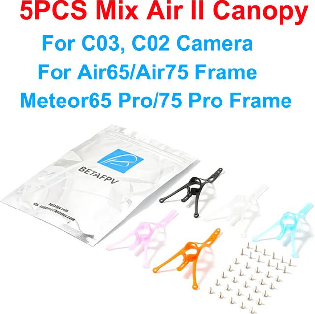 BETAFPV Air II Überdachung aus Kunststoff, 15 Stück, Multicolor, verstellbar 0,5° - 45°, kompatibel mit C02 und C03 ANT Lite FPV-Kamera - Bild 1