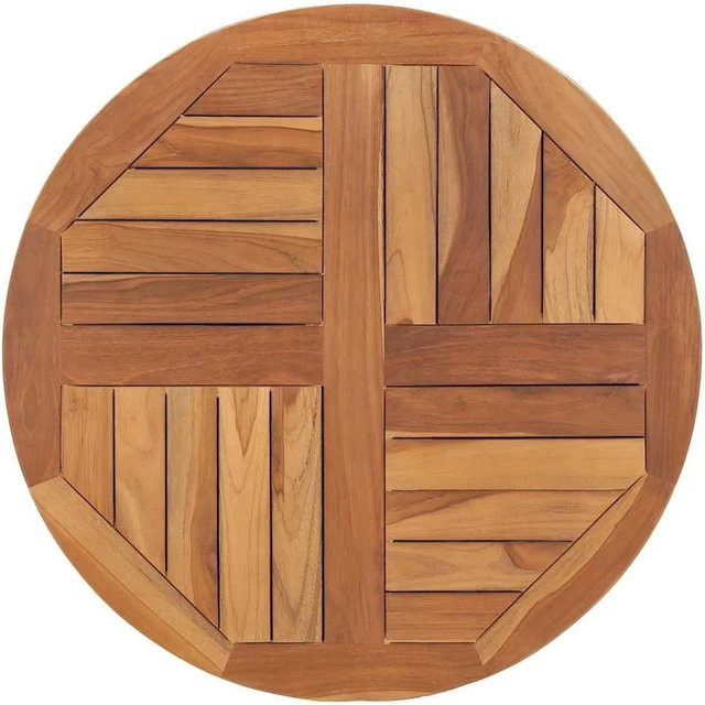 vidaXL Tischplatte aus Massivholz Teak rund, Dicke: 2,5 cm, Durchmesser: 70 cm - Bild 1