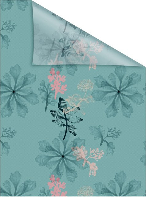 Lichtblick Fensterfolie selbstklebend Sichtschutz Aqua Floral Blau - Bild 1