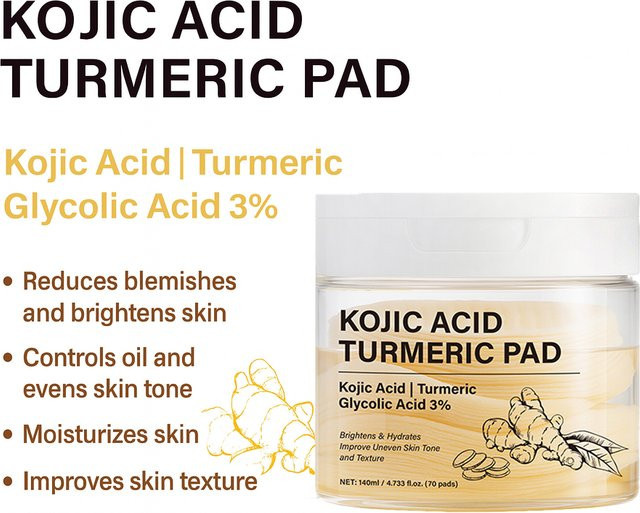 SAUVASINE Kojisäure-Kurkuma Klärende Toner-Pads, 70 Pads, Unisex - Bild 1