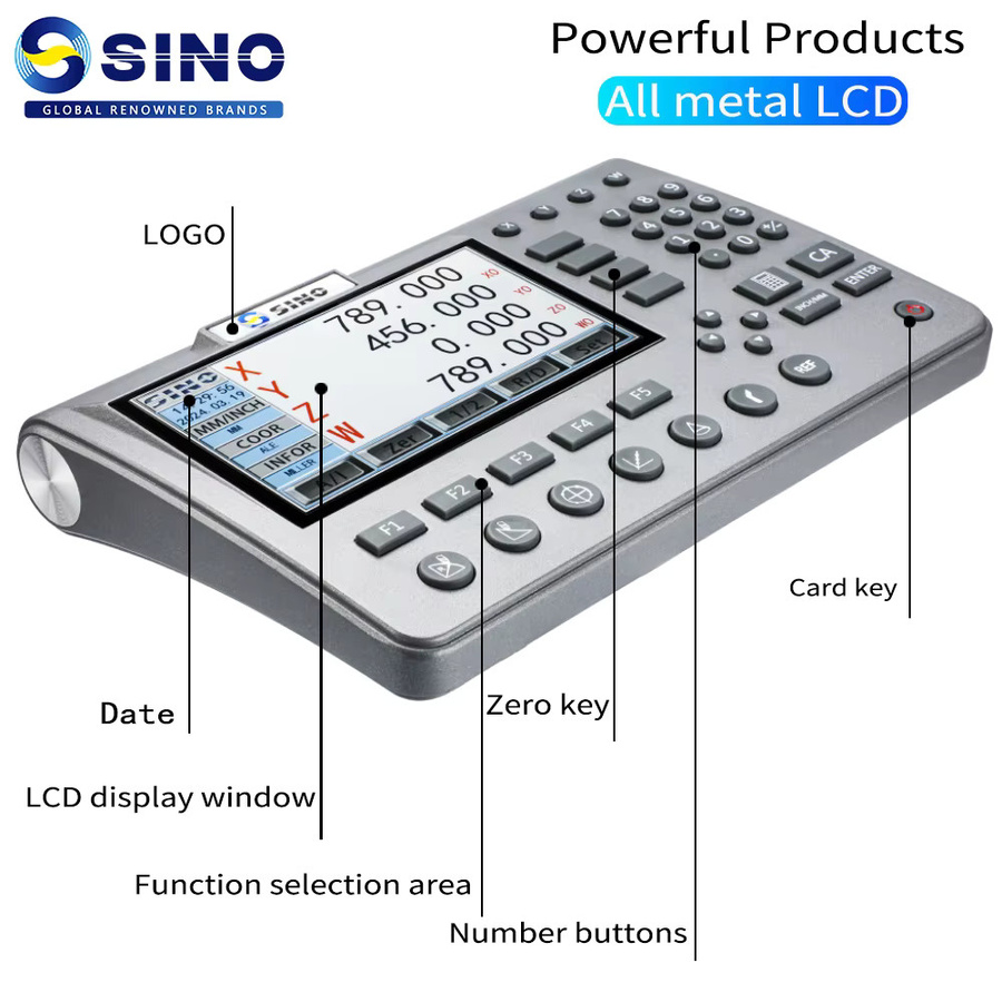 Sino SDS200 Digitalanzeige Kit mit 4 Achsen und Glas-Linearskala für CNC-Fräsmaschinen und Drehmaschinen in Grau - Bild 2