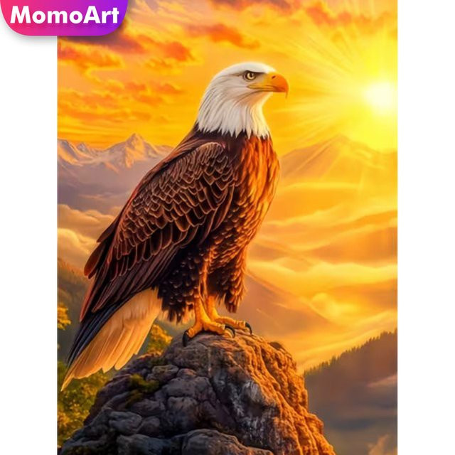 Momoart Diamant-Stickerei Adler Tier-Motiv DIY-Mosaik Set für Erwachsene in Multicolour, Breite: 20,0 cm, Höhe: 30,0 cm - Bild 1