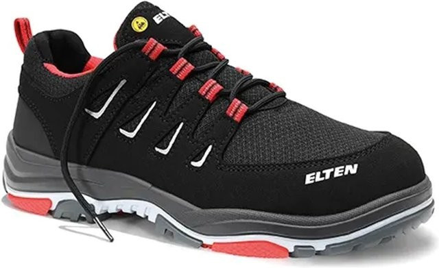 Elten Sicherheitshalbschuh William Red Low ESD S1P in Schwarz-Rot Größe 45 - Bild 1