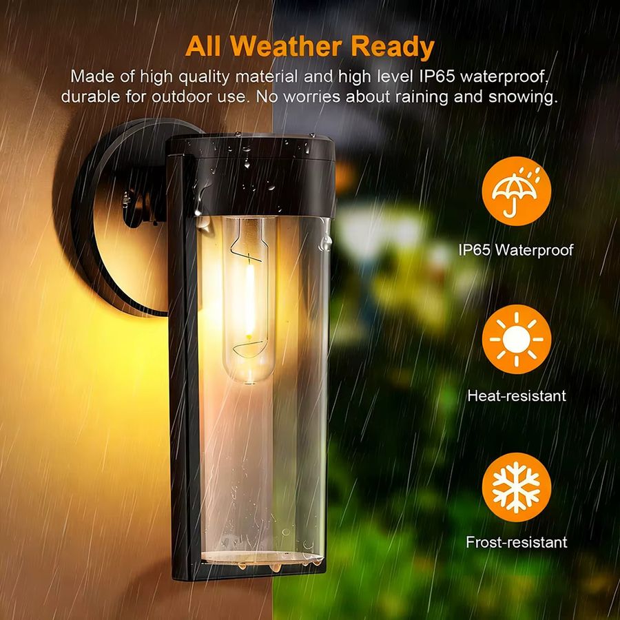 GOTOBE LED Solar Außenwandlampe Wasserdicht mit Lichtsteuerung für Garten, Zaun und Veranda - Bild 5