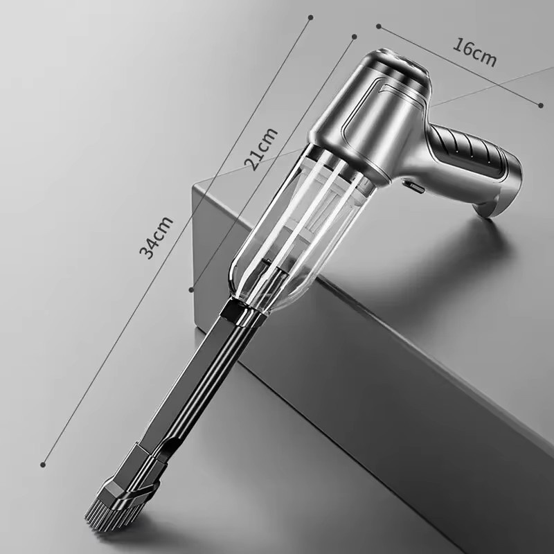 EAFC Kabelloser Mini-Staubsauger 120 W, Tragbarer Nass- und Trockenstaubsauger für das Fahrzeug in Silber - Bild 4