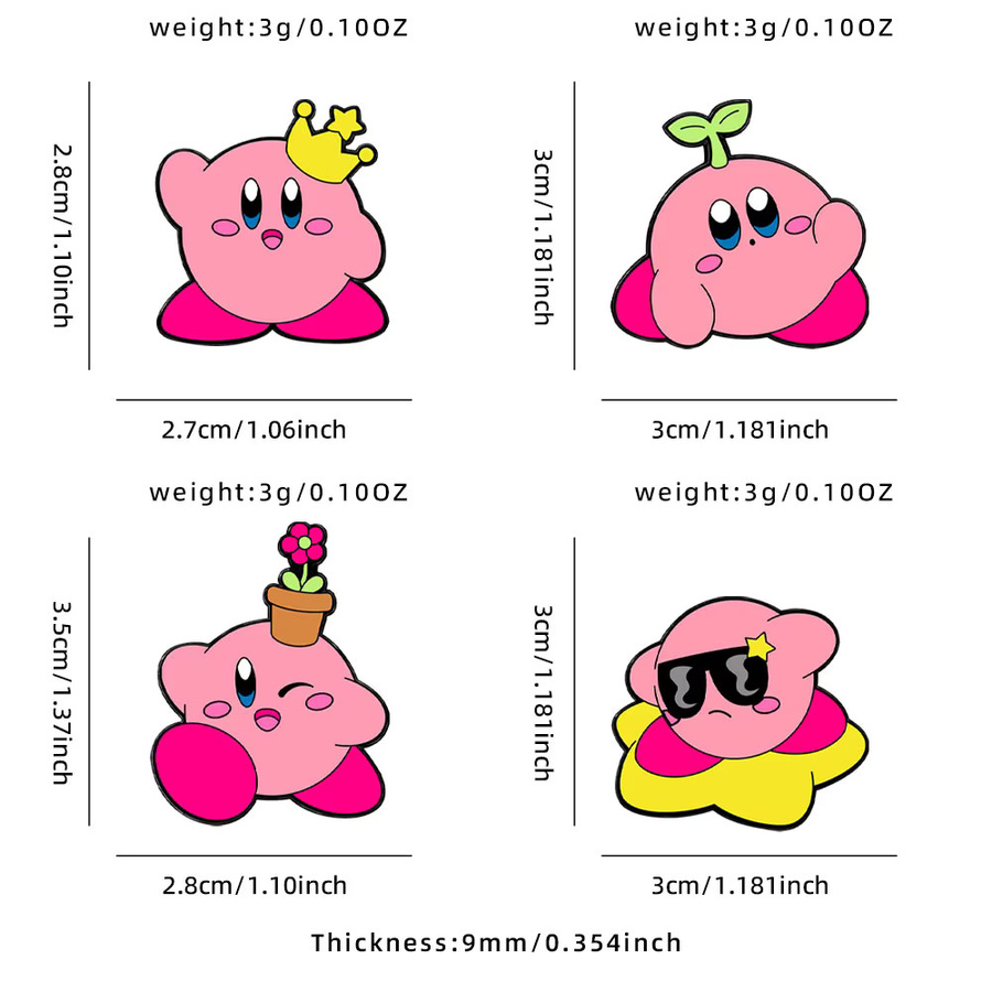 Bandai Anstecknadel-Set Kirby Emaille, Bunt, Damen - Bild 3