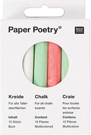 Rico Design Paper Poetry Kreide Multicolour, 12 Stück