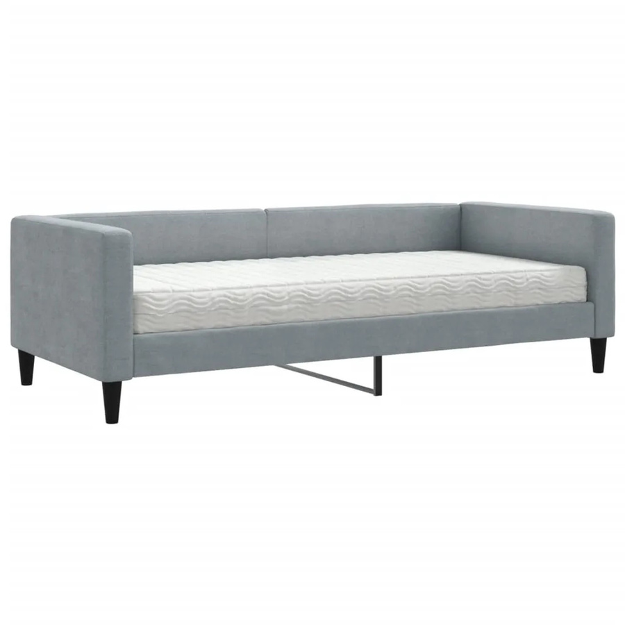 vidaXL Tagesbett mit Matratze in Hellgrau, B/T/H: 190 x 90 x 68 cm - Bild 2
