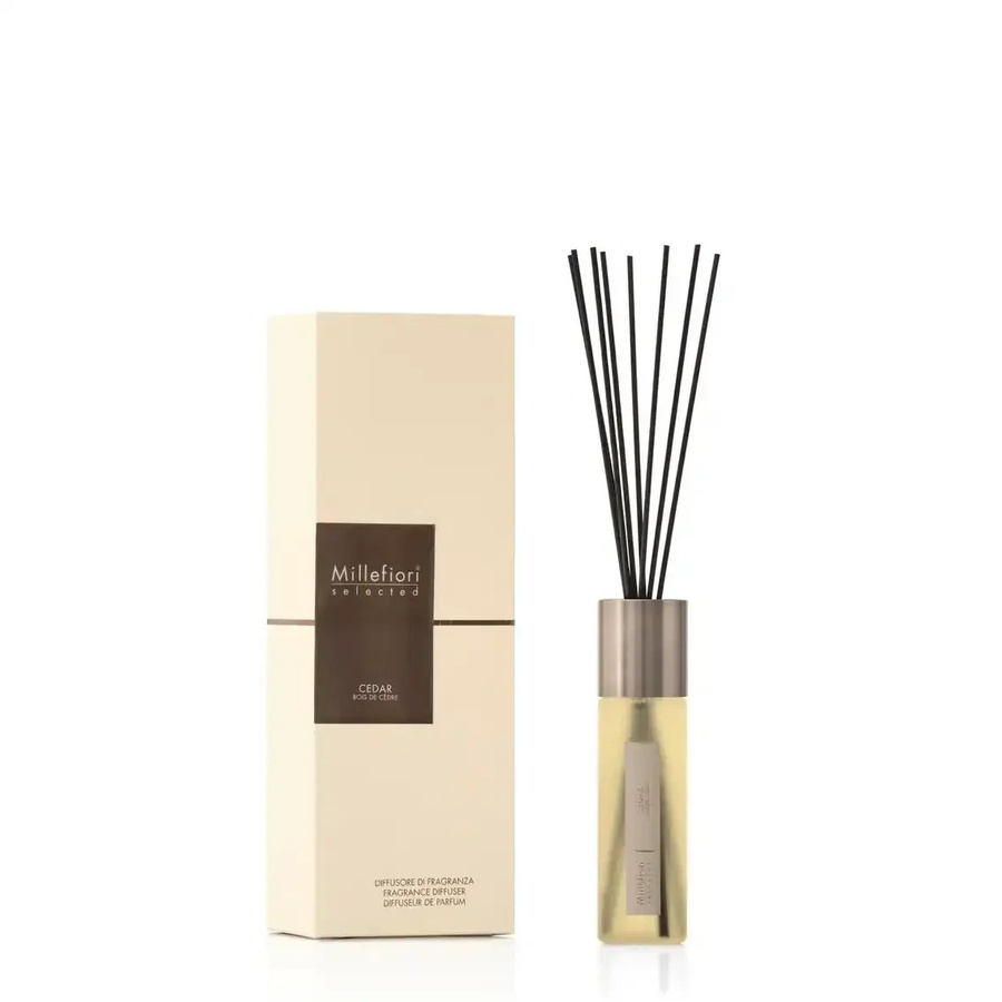 Millefiori Selected Reed Diffuser Duftstäbchen Cedar 100ml holzig transparent - Bild 1