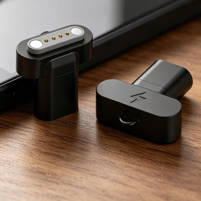 PLAUD USB-C-Adapter für PLAUD NOTE AI und PLAUD NOTE PRO AI Diktiergerät, 4-Pin Schnellladekabel-Konverter, Schwarz - Bild 1