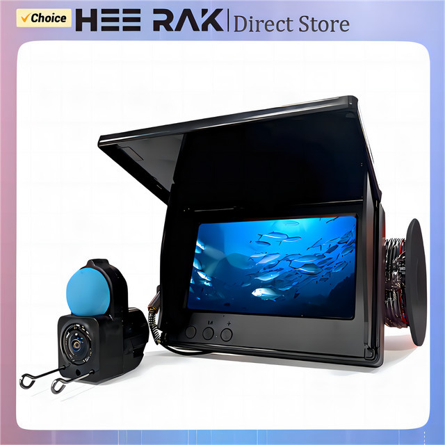 HEERAK Tragbarer Fischfinder mit 4,3 Zoll LCD Display und 1080P Unterwasser-Angelkamera inklusive Nachtsicht, Schwarz - Bild 1
