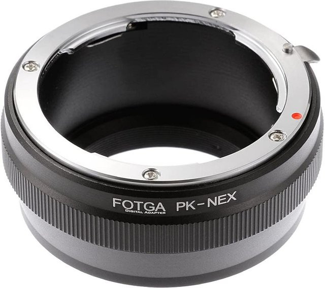 Fotga PK-Nex Adapter für Pentax PK K-Bajonett auf Sony Nex E-Bajonett, Schwarz - Bild 1