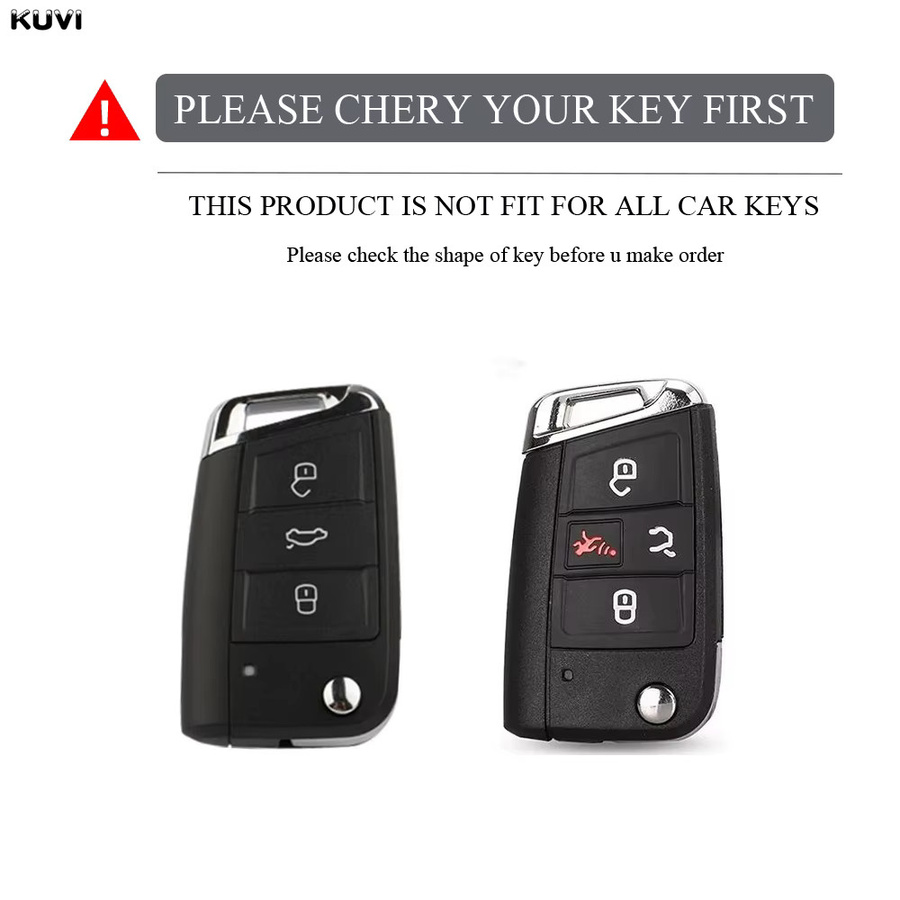 Kuvi 4-Tasten TPU Autoschlüsselhülle für VW Volkswagen Golf 7 MK7 Tiguan MK2 Seat Ateca Leon FR Ibiza Skoda Octavia Kodiaq inklusive Schlüsselanhänger - Bild 2