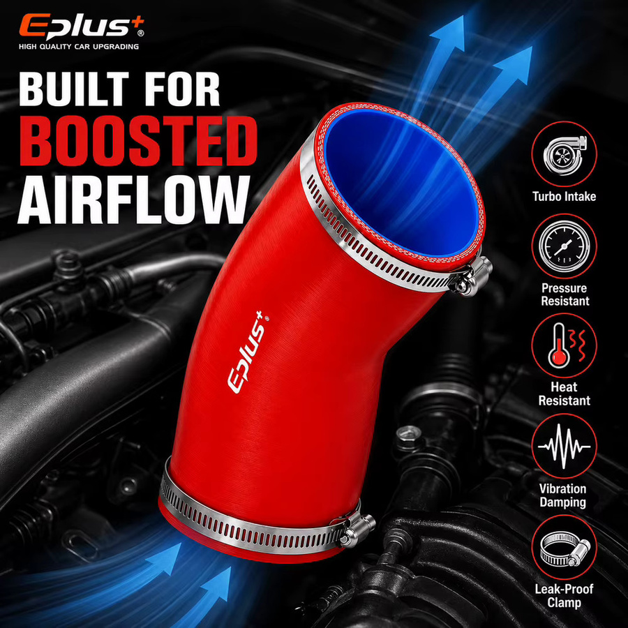 EPLUS Roter Silikonschlauch 45-Grad-Schlauchverbinder als universeller Ladeluftkühler-Adapter und Turbo-Rohradapter - Bild 4