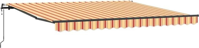 vidaXL Einziehbare Markise in Gelb und Orange mit Fernbedienung, B/H: 400 x 350 cm - Bild 1