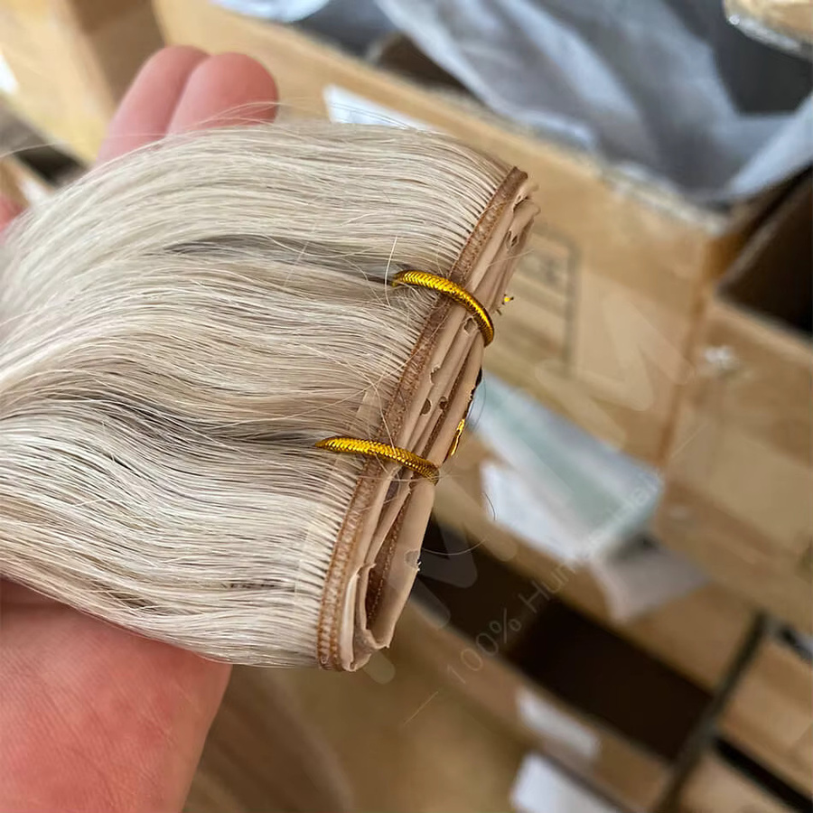 TMTM Butterfly Weft Echthaar-Extensions, 100g, Remy Echthaar, Lochweft - Bild 2