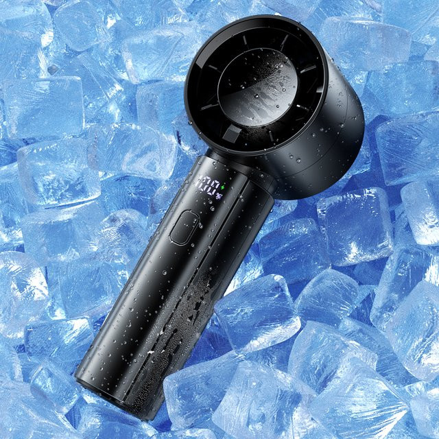 coldSky Tragbarer Handventilator mit 3000 mAh Akku und Digitalanzeige, batteriebetriebener Tischventilator mit 5 Geschwindigkeiten, erhältlich in Pink oder Black - Bild 1