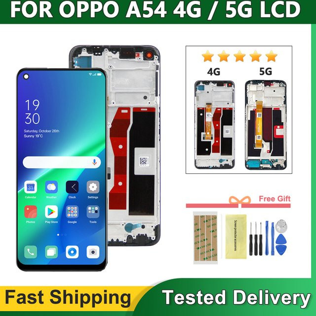Oppo A54 4G CPH2239 LCD Display mit Rahmen und Touchscreen Baugruppe in Schwarz - Bild 1