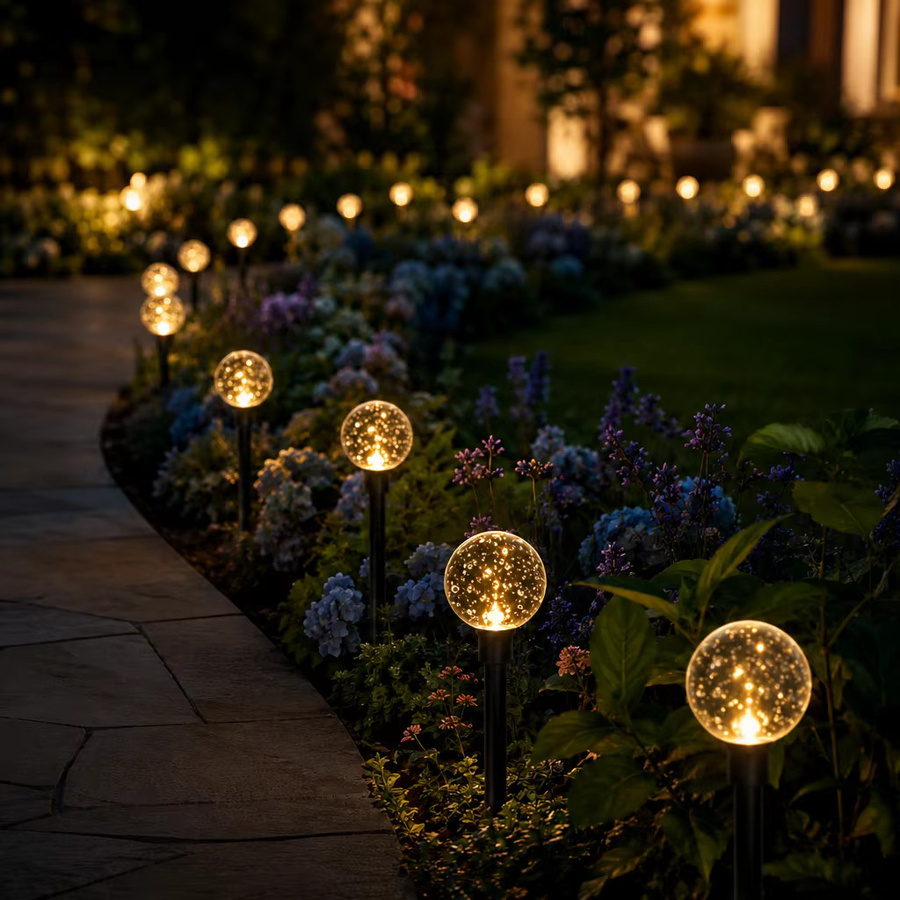 SETONR 20 Stück Solar-Gartenkristalllichter in Transparent und Weiß mit 8 Beleuchtungsmodi, IP44 wasserdichte Außenwegbeleuchtung für Garten, Terrasse und Hof - Bild 4