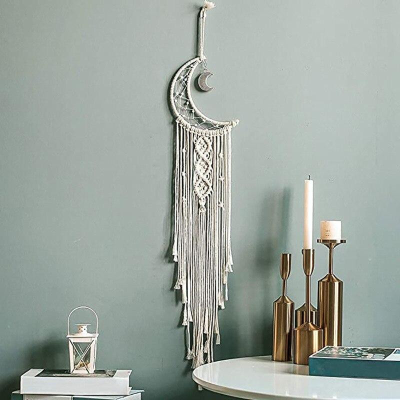 SEEQS Macrame Wandbehang Bohemian Chic in Weiß aus Baumwolle als Traumfänger Wanddeko - Bild 2