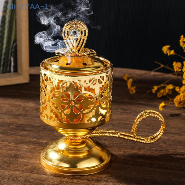 JETTING Räuchergefäß aus Metall in Gold, Orientalisches Design für Aromatherapie und Räucherstäbchen - Bild 1