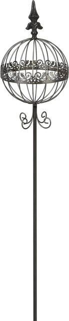 Gartenstecker Dekokugel in Schwarz aus Metall, Höhe: 120 cm - Bild 1