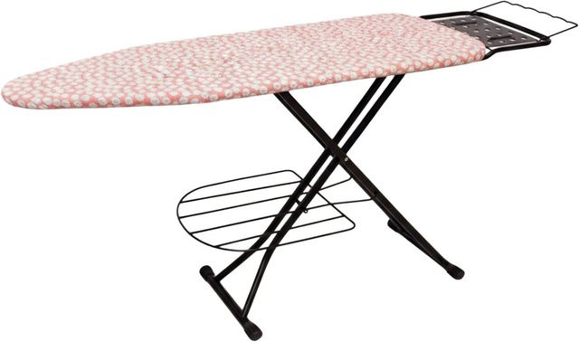 Relaxdays Bügelbrett aus Stahl mit Baumwollbezug und Bügeleisenablage, höhenverstellbar, B: 110 cm, T: 33 cm - Bild 1