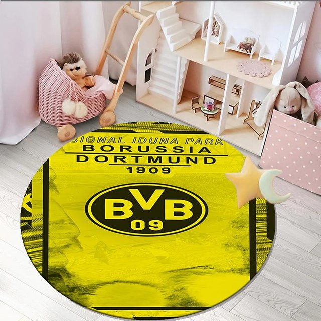 Runder BVB Fußball Design Teppich von Celest Bazaar C, Gelb, Durchmesser: 60 cm - Bild 1