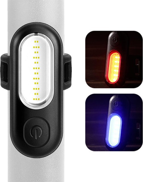 TOMTOP JMS LED Fahrrad-Rücklicht mit USB-Wiederaufladung und IPX5 Wasserdichtigkeit in Schwarz - Bild 1