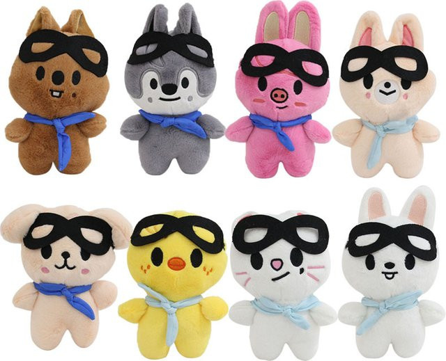 SKZOO Pilot5 FM Plüschpuppe, 8-teiliges Set, 10cm, Tiere - Bild 1