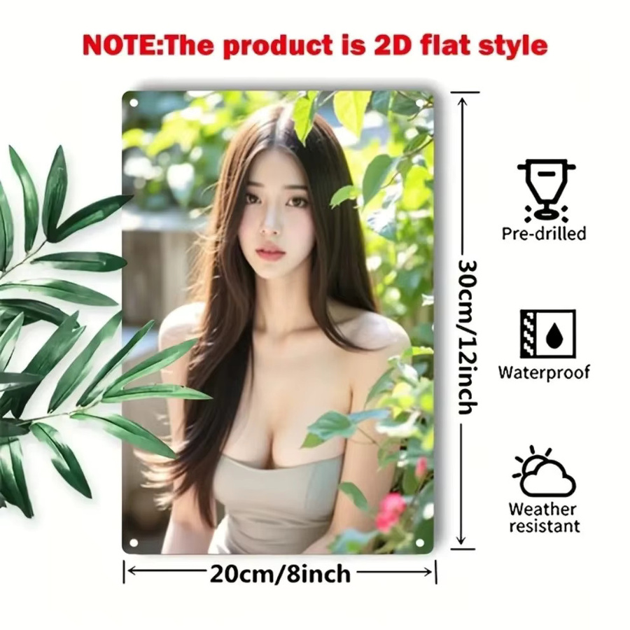 CIFBUY Koreanische Minimalistische Metall-Wandkunst Gesichtsporträt als 2D-Dekoration - Bild 2