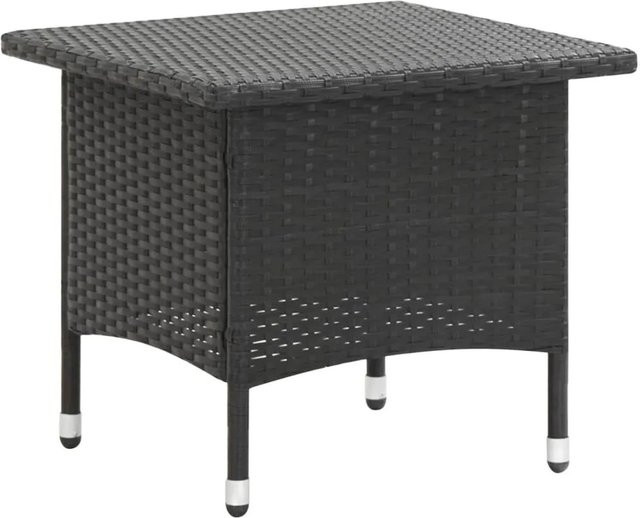 Furnicato Beistelltisch aus Poly Rattan in Schwarz, quadratisch für Garten und Terrasse, B/T/H: 50 x 50 x 47 cm - Bild 1